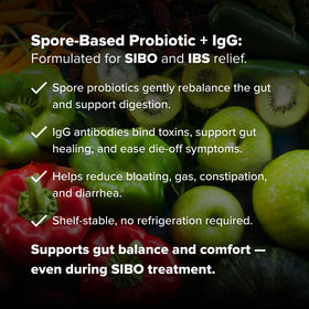 Rajsree Spore Probiotic IgG capsules sur une surface blanche