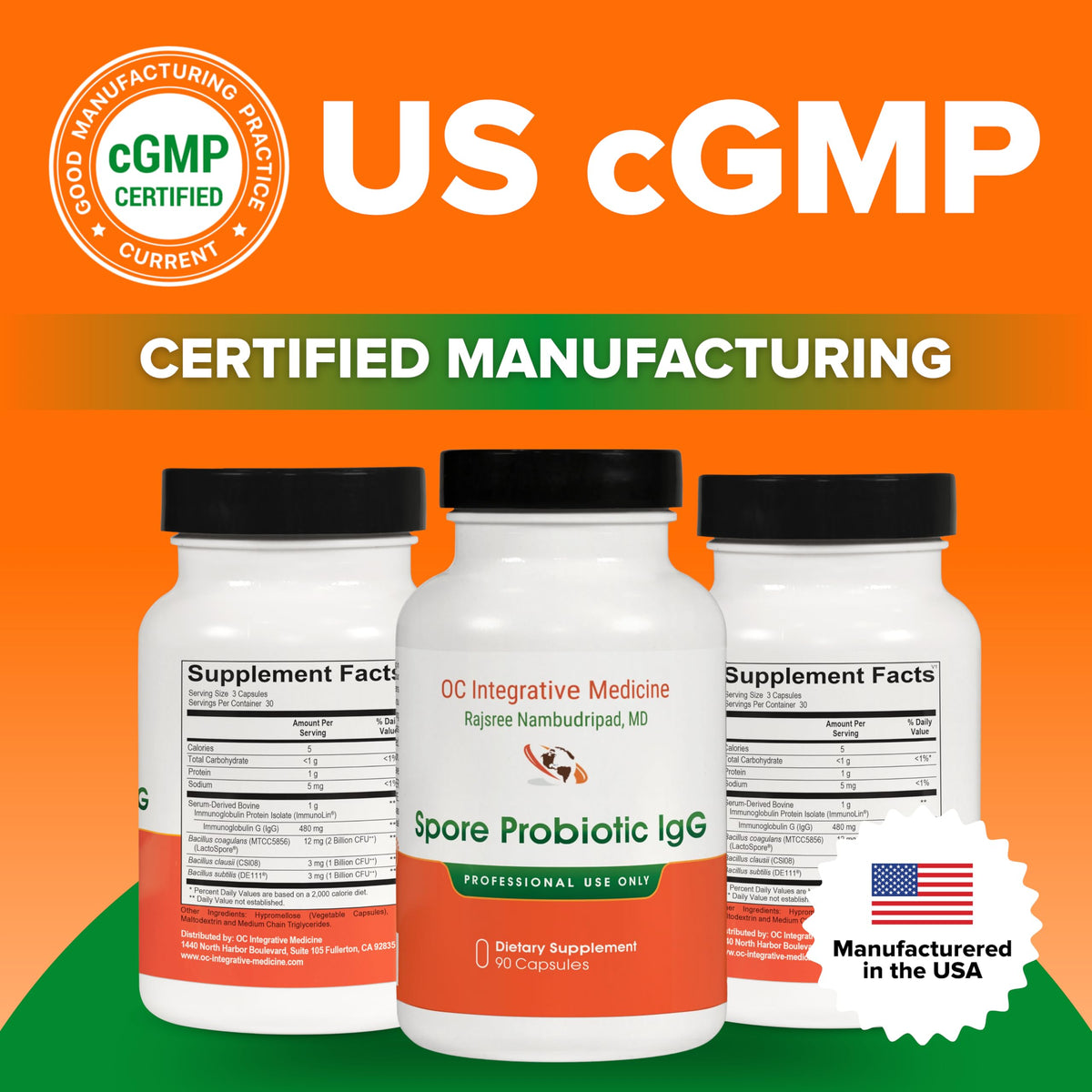 Rajsree Spore Probiotic IgG étiquette du produit