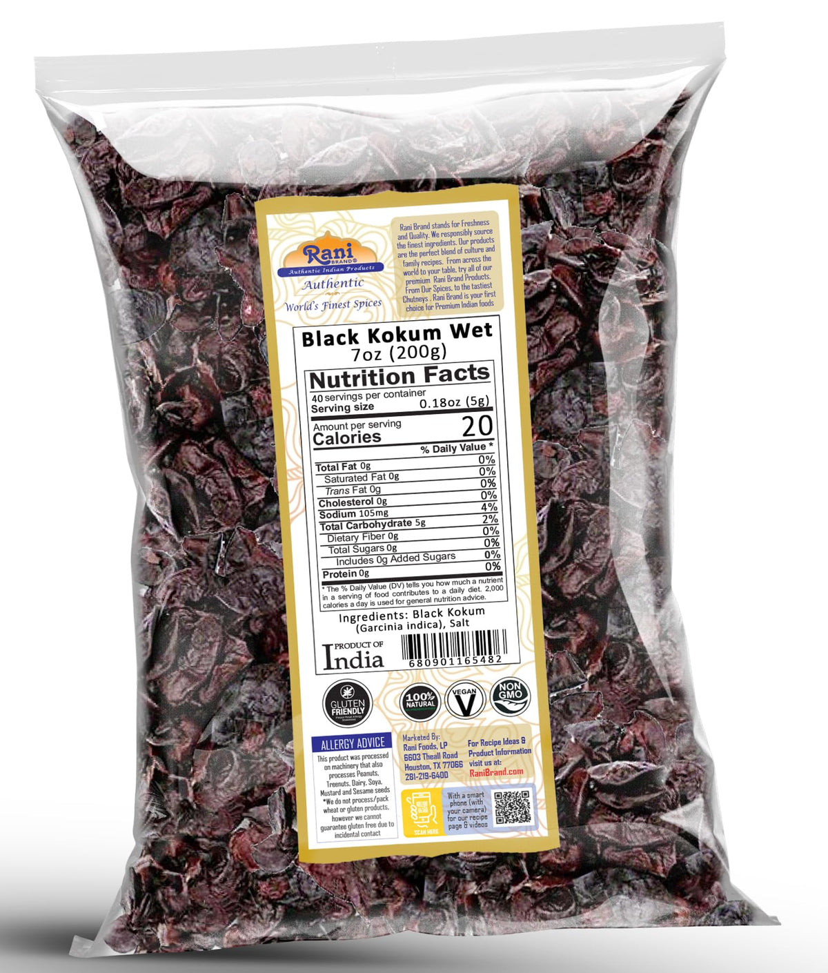 Rani Black Kokum 200g avec un plat traditionnel indien