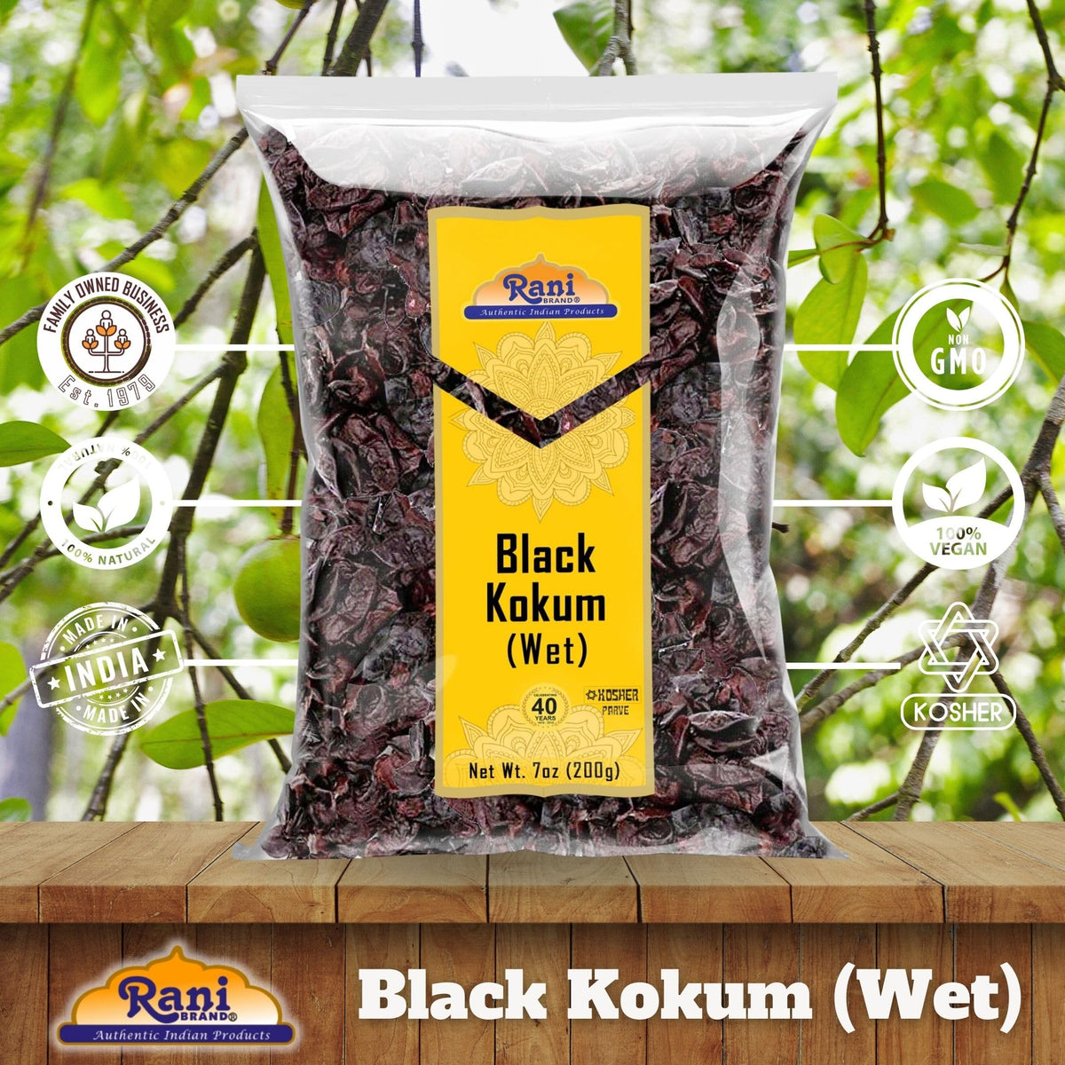 Rani Black Kokum 200g en gros plan sur les grains