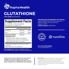 RAPHA HEALTH Complément Alimentaire Glutathion 100g vue de dos