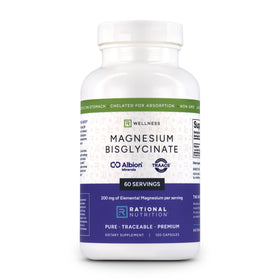 Rational Nutrition Magnésium Bisglycinate Chélate 200mg 120 Capsules - vue de face