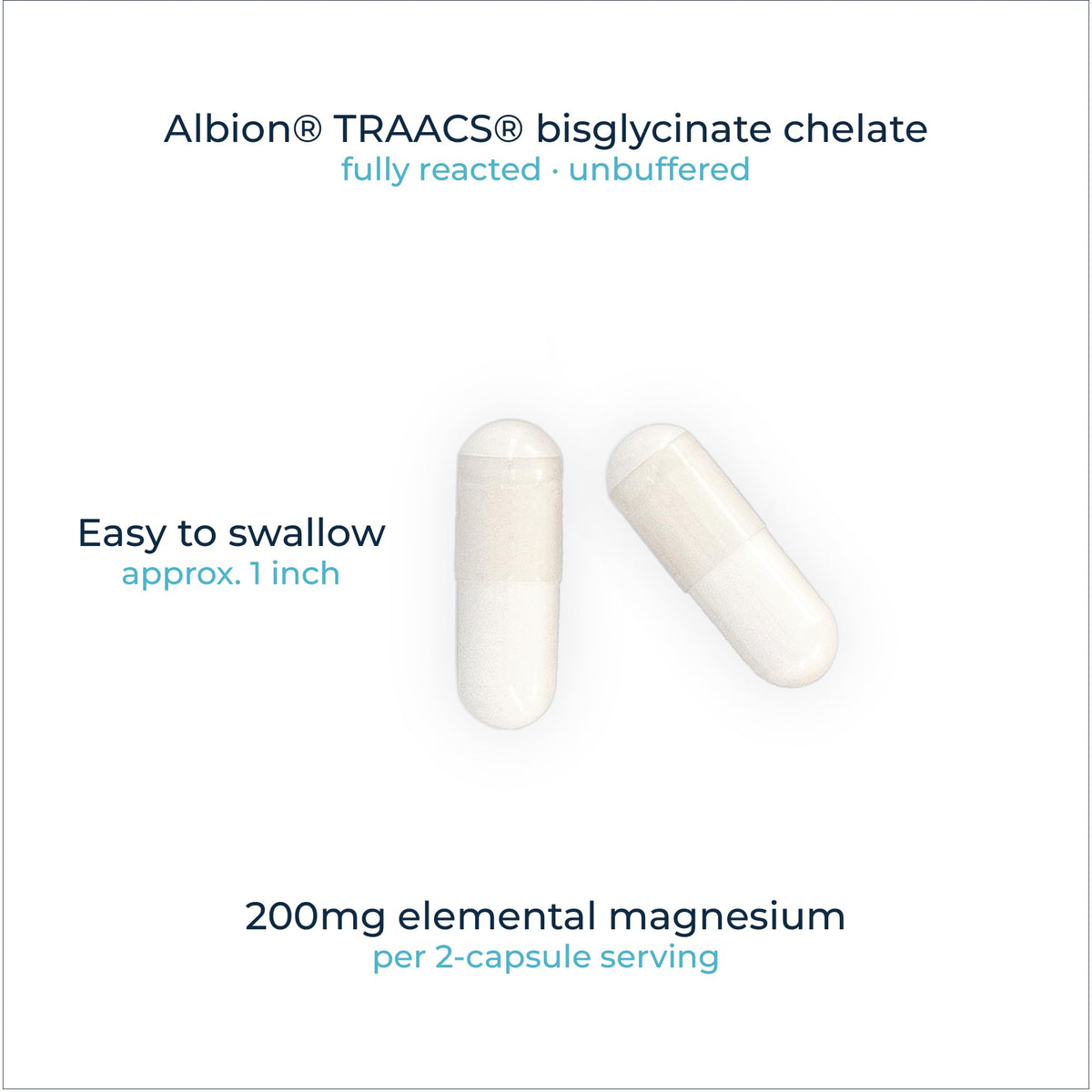 Rational Nutrition Magnésium Bisglycinate Chélate 200mg - flacon ouvert avec capsules