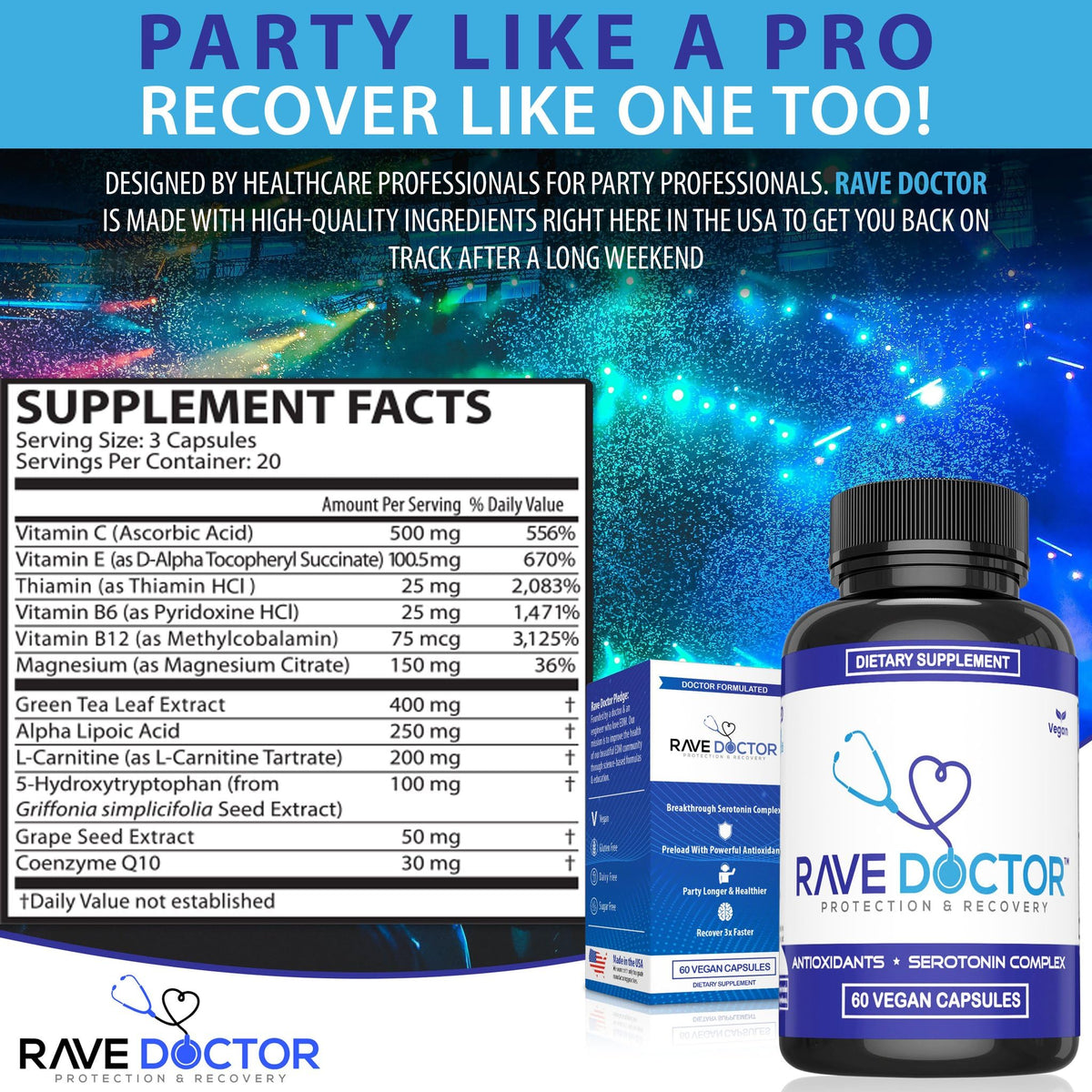 Rave Doctor 5 HTP avec accessoires de festival