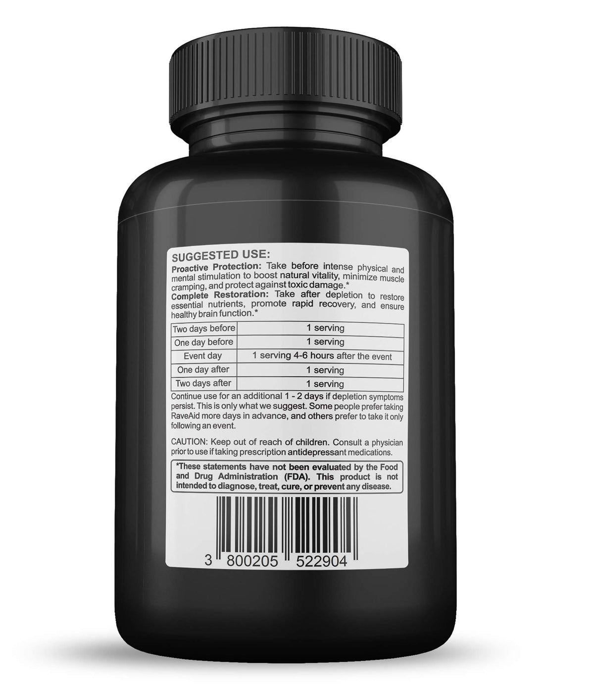 RaveAid Complément Alimentaire 60 Capsules - Utilisation dans un cadre festif