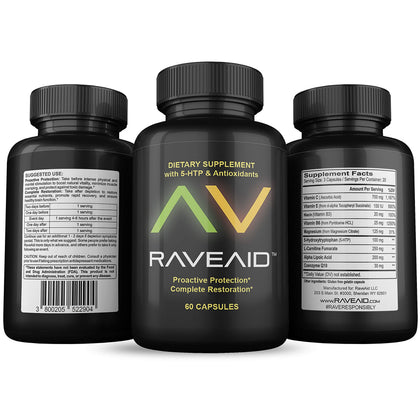 RaveAid Complément Alimentaire 60 Capsules - Vue de l'emballage avant
