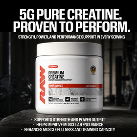 RAW Creatine Monohydrate Poudre Framboise Bleue 284g vue arrière