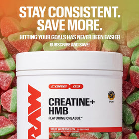 RAW Creatine Plus HMB en mélange dans un shaker