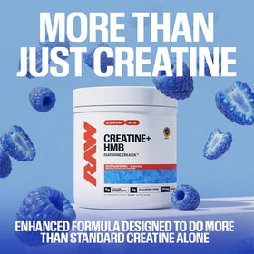 RAW Creatine Plus HMB Poudre Framboise Bleue 290g en utilisation