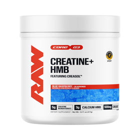 RAW Creatine Plus HMB Poudre Framboise Bleue 290g vue avant