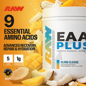 RAW EAA Plus poudre d'acides aminés 540g vue de dos
