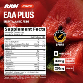 RAW EAA Plus Poudre d'Amino Acides Saveur Pastèque 540g emballage