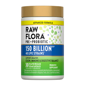 Raw Flora Probiotiques 150 Milliards CFU capsule végétale