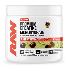 RAW Nutrition Creatine Monohydrate Poudre Cerise Limeade 30 Portions vue de face