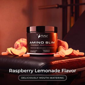 RAW Synergies Amino Slim 240g Framboise Citron - étiquette et ingrédients