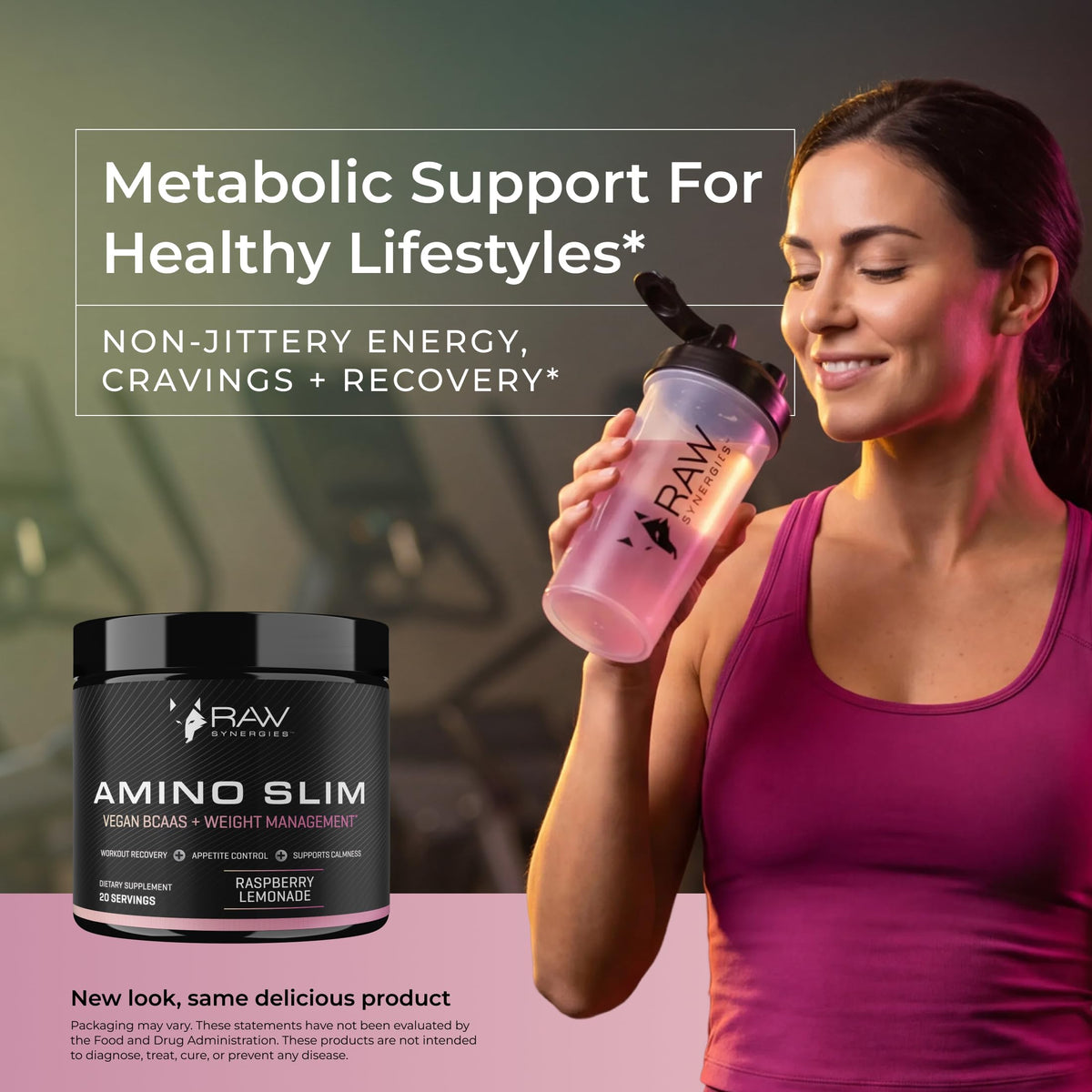 RAW Synergies Amino Slim 240g Framboise Citron - mélange dans un verre d'eau