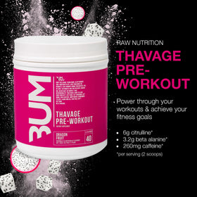 RAW Thavage Pré-Workout Poudre Dragon Fruit 640g emballage