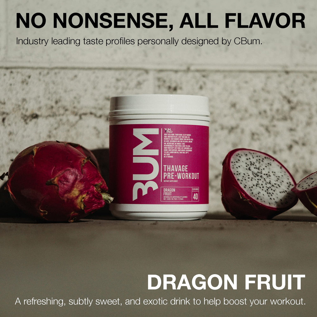 RAW Thavage Pré-Workout Poudre Dragon Fruit 640g en poudre