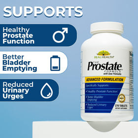 Real Health Complément Alimentaire Prostate 270 comprimés avec étiquette