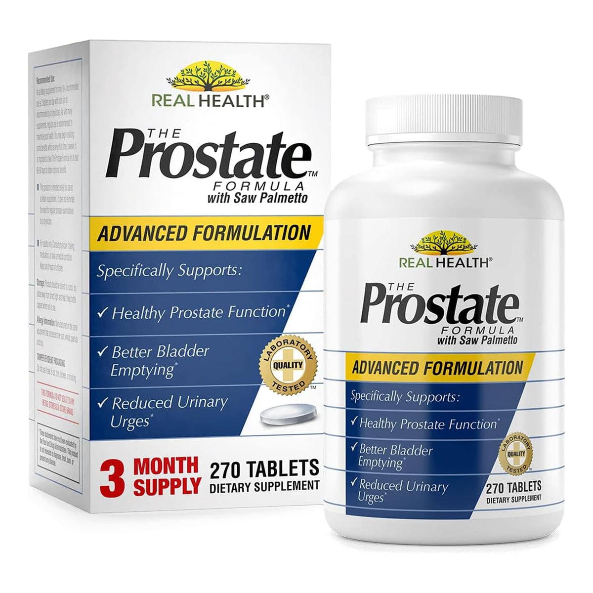 Real Health Complément Alimentaire Prostate 270 comprimés vue avant