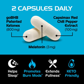 Real Ketones Nuit BHB gélules sur fond blanc