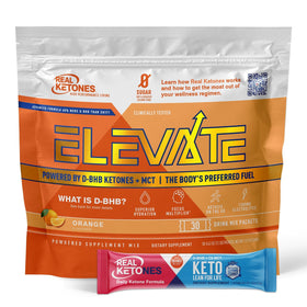 Real Ketones Poudre Exogène BHB et MCT 30 sachets orange vue de face