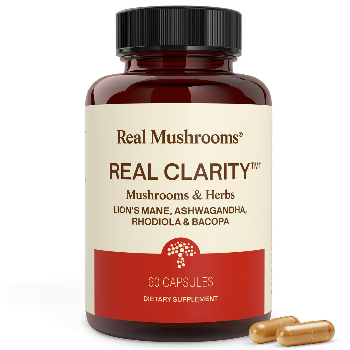 Real Mushrooms Capsules RealClarity 60 comprimés vue de face