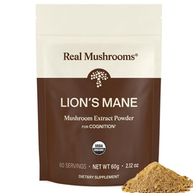 Real Mushrooms Complément Alimentaire Champignon Crinière de Lion 68g, vue avant