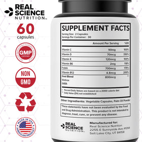 Real Science Gou-Tex 60 capsules sur un bureau avec un ordinateur