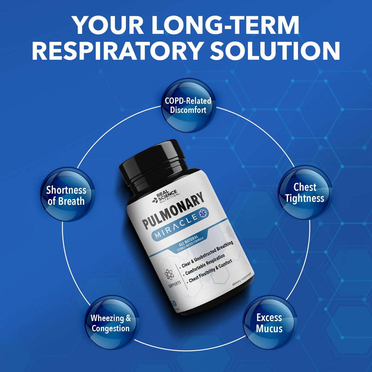 Real Science Nutrition Pulmonary Miracle Capsules with nutrition facts