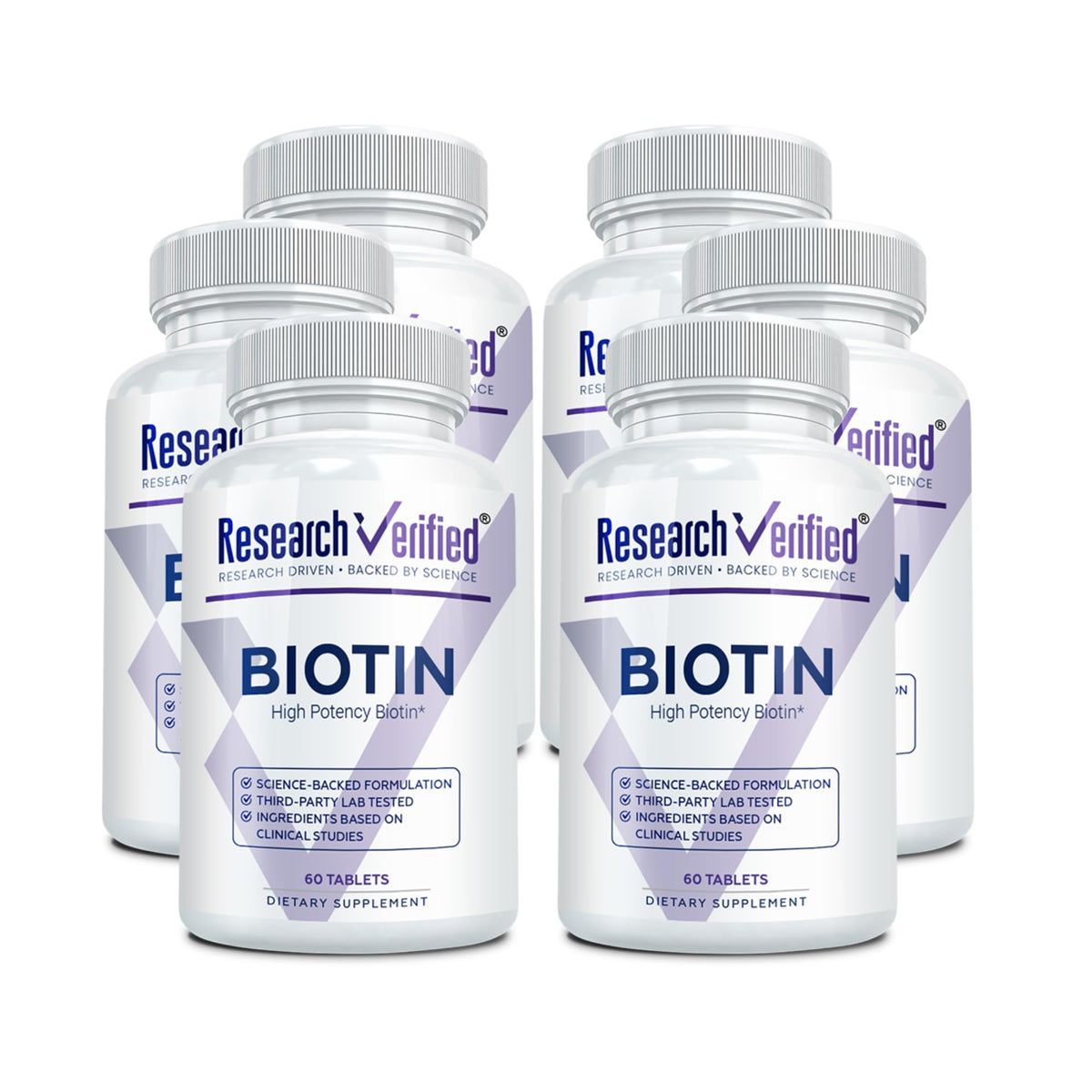 Recherche Vérifiée Biotine 10000mcg comprimés vegan, boîte vue de face