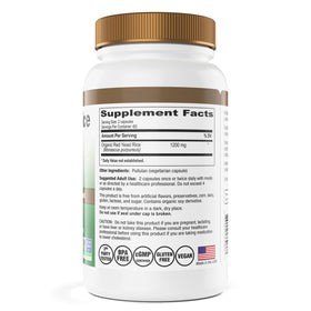 Red Yeast Rice Gold 600 mg capsules végétariennes - vue de côté