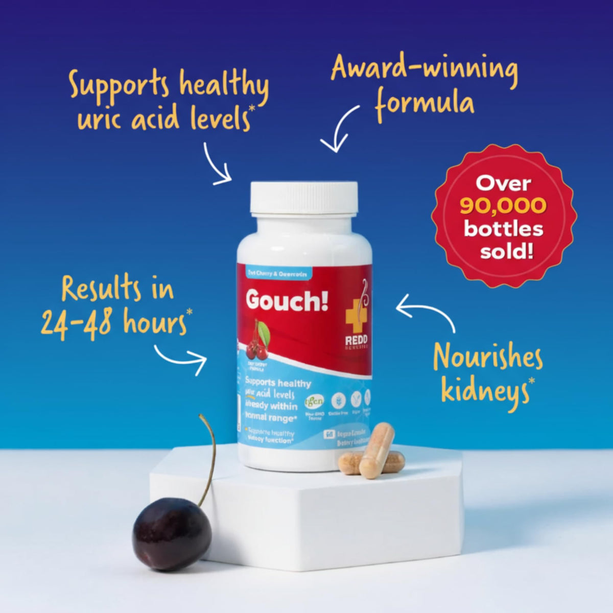 Redd Remedies Gouch! Complément Alimentaire avec des plantes en arrière-plan