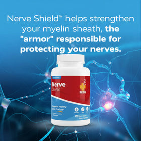 Redd Remedies Nerve Shield, flacon avec capsules sur fond blanc