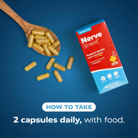 Redd Remedies Nerve Shield, flacon avec étiquette claire sur un fond neutre