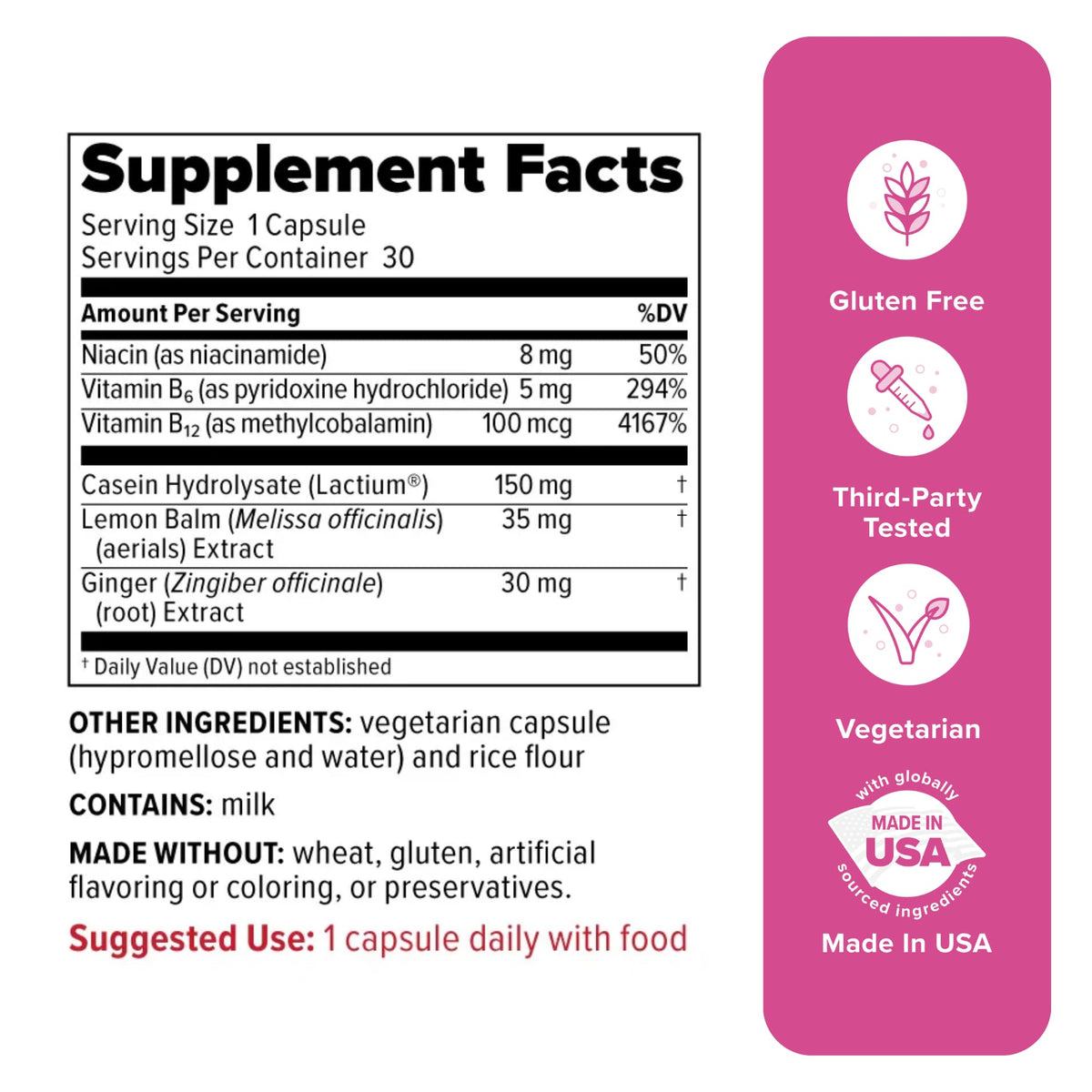 Redd Remedies Peaceful Mama capsules en gros plan