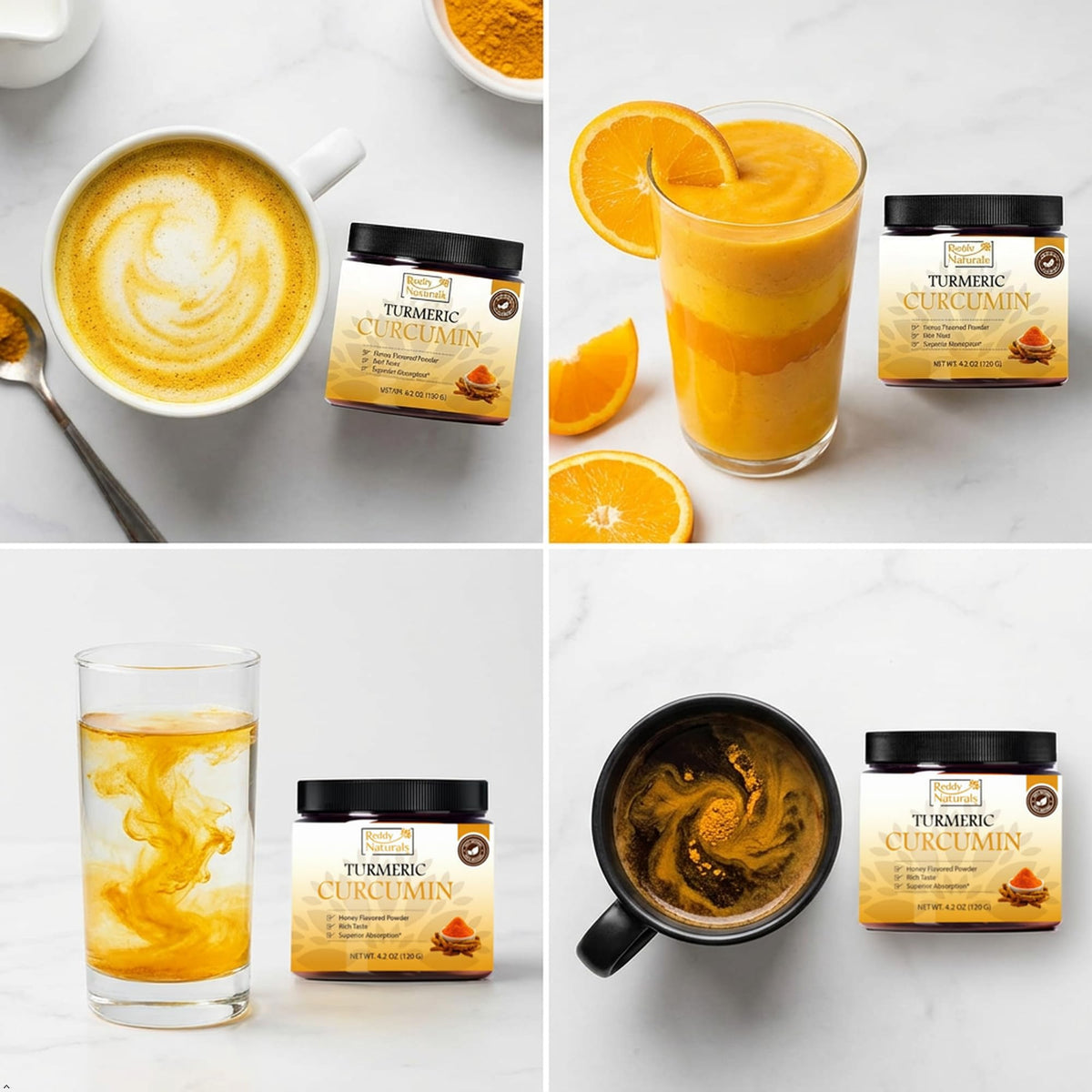 Reddy Naturals Poudre de Curcuma Curcumin 95% Curcuminoïdes avec ingrédients naturels