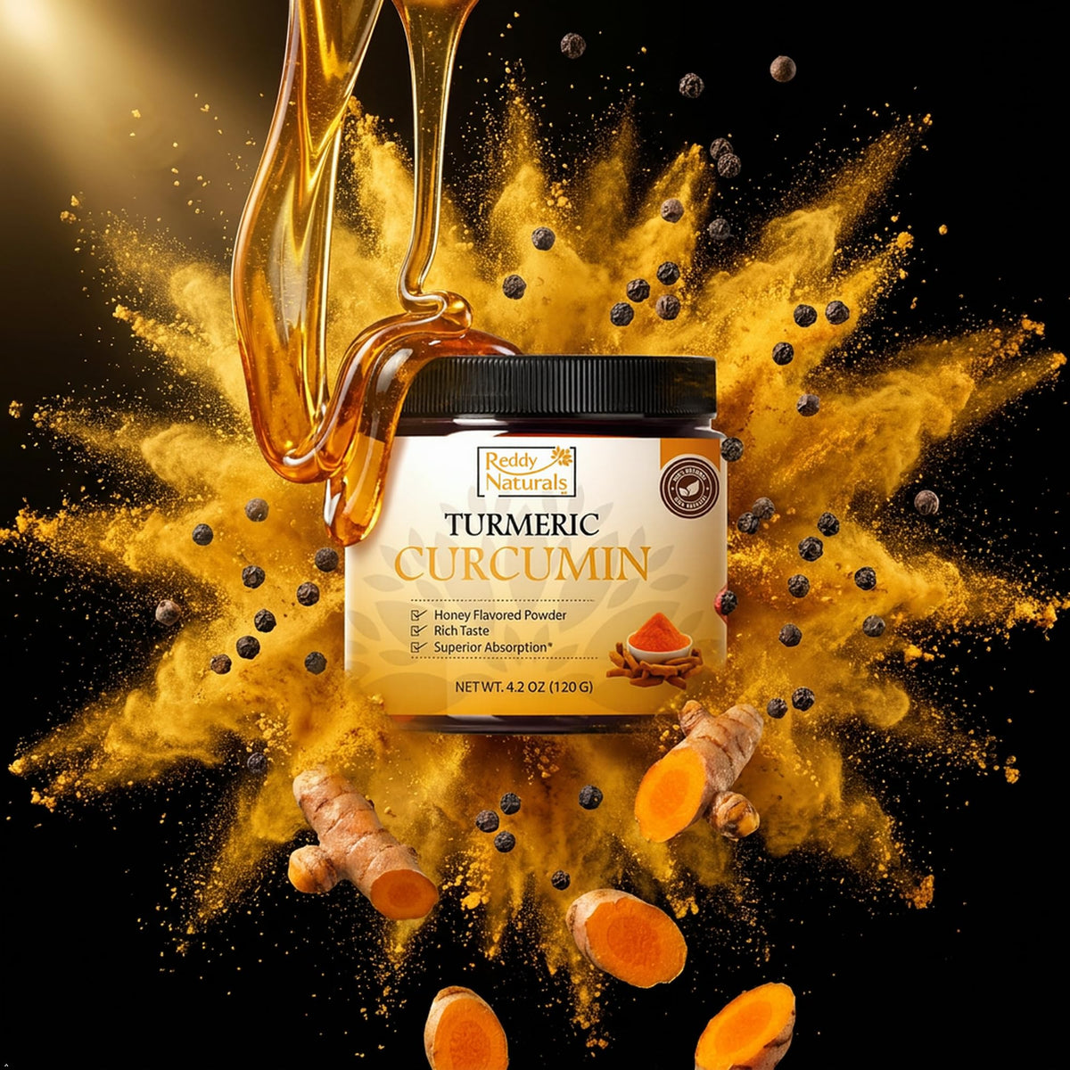 Reddy Naturals Poudre de Curcuma Curcumin 95% Curcuminoïdes en sachet
