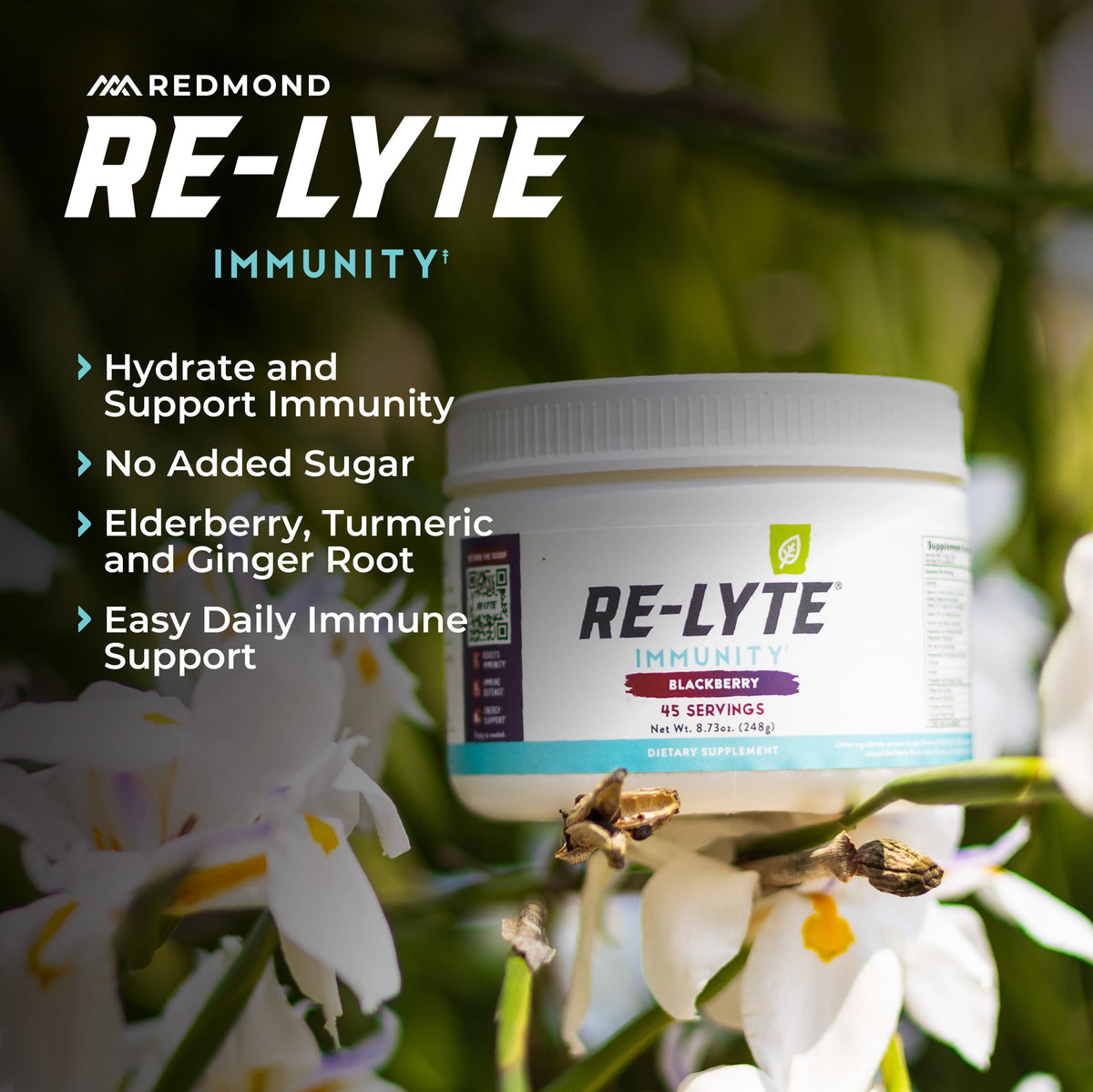 REDMOND Re-Lyte daily wellness Mélange de Multivitamines 308g - ingrédients sur l'emballage