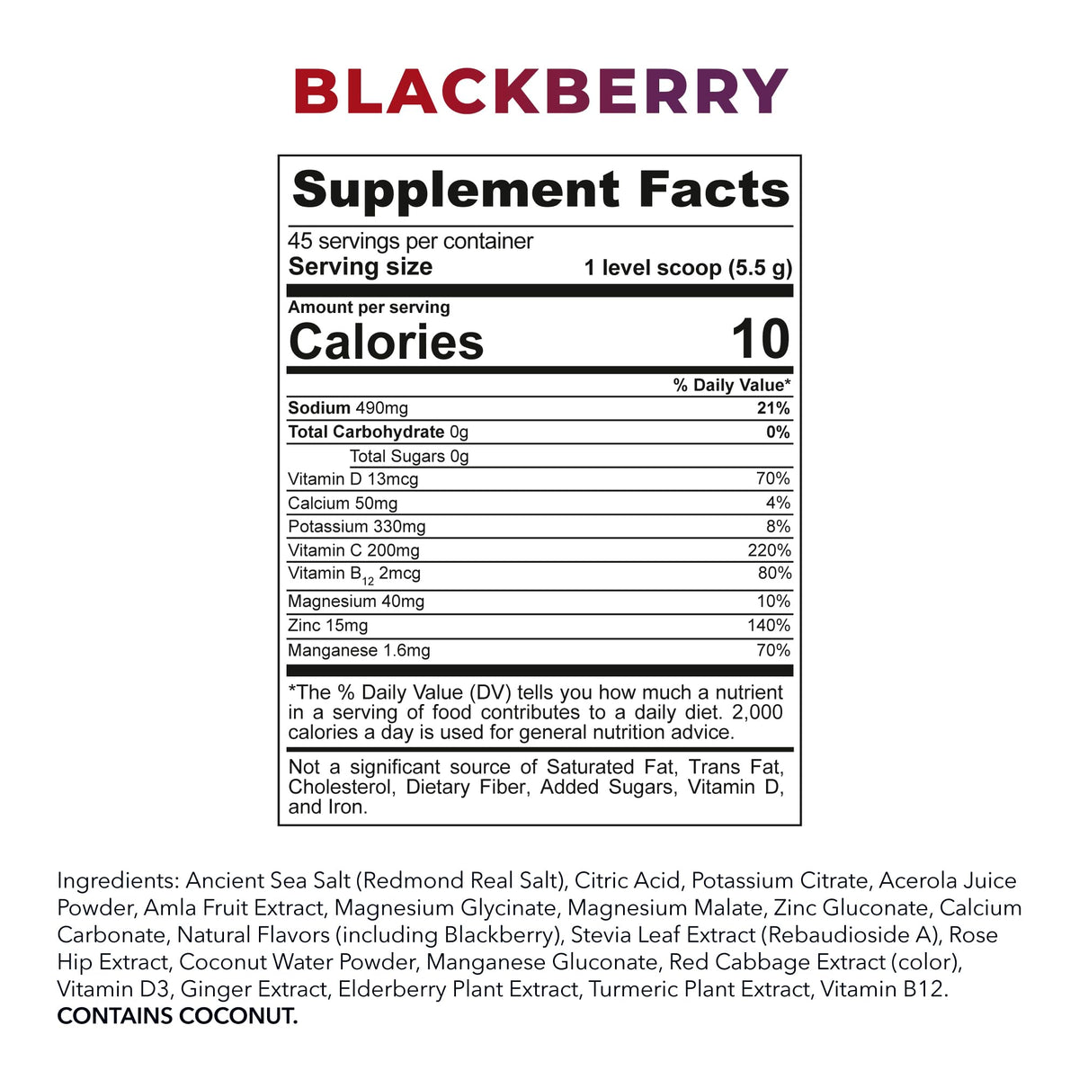 REDMOND Re-Lyte daily wellness Mélange de Multivitamines 308g - préparation de la boisson