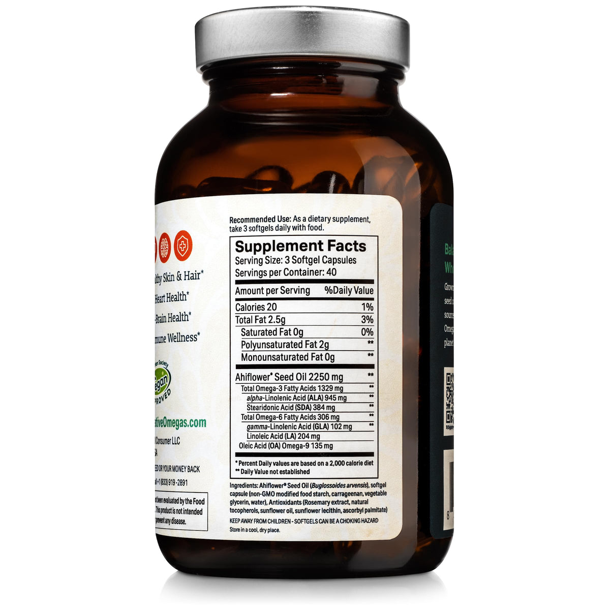 Regenerative Omegas huile Ahiflower 120 gélules présentation sur une table