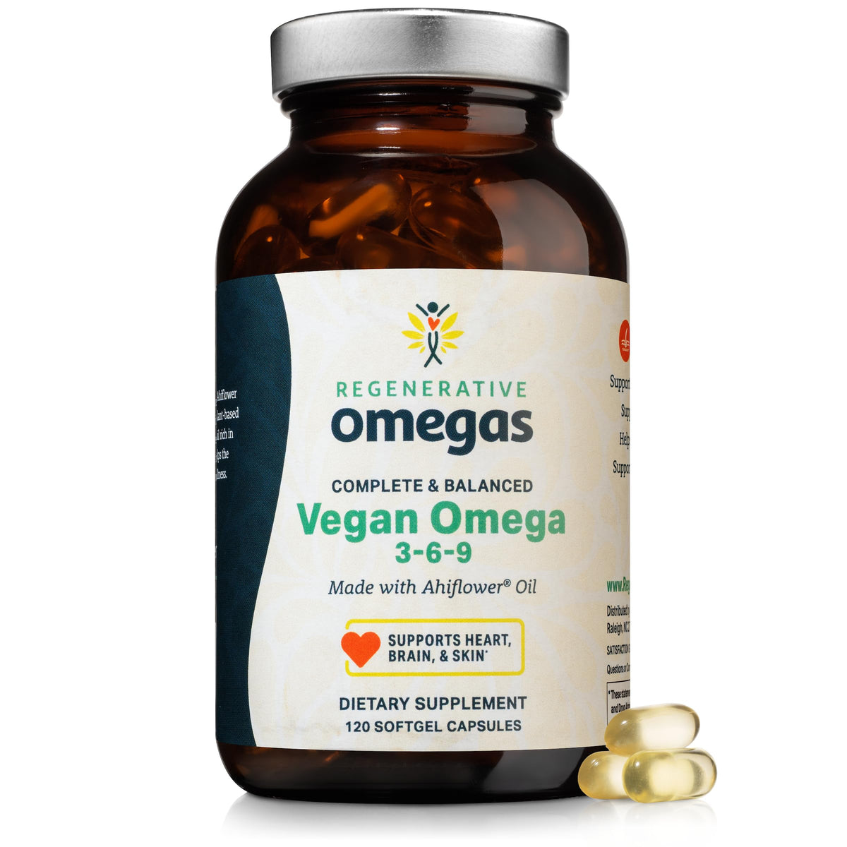 Regenerative Omegas huile Ahiflower 120 gélules vue avant