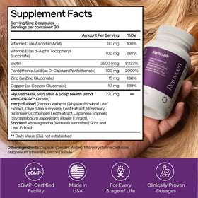 Rejuveen KeraLush Vitamines pour Cheveux - gélules sur fond blanc
