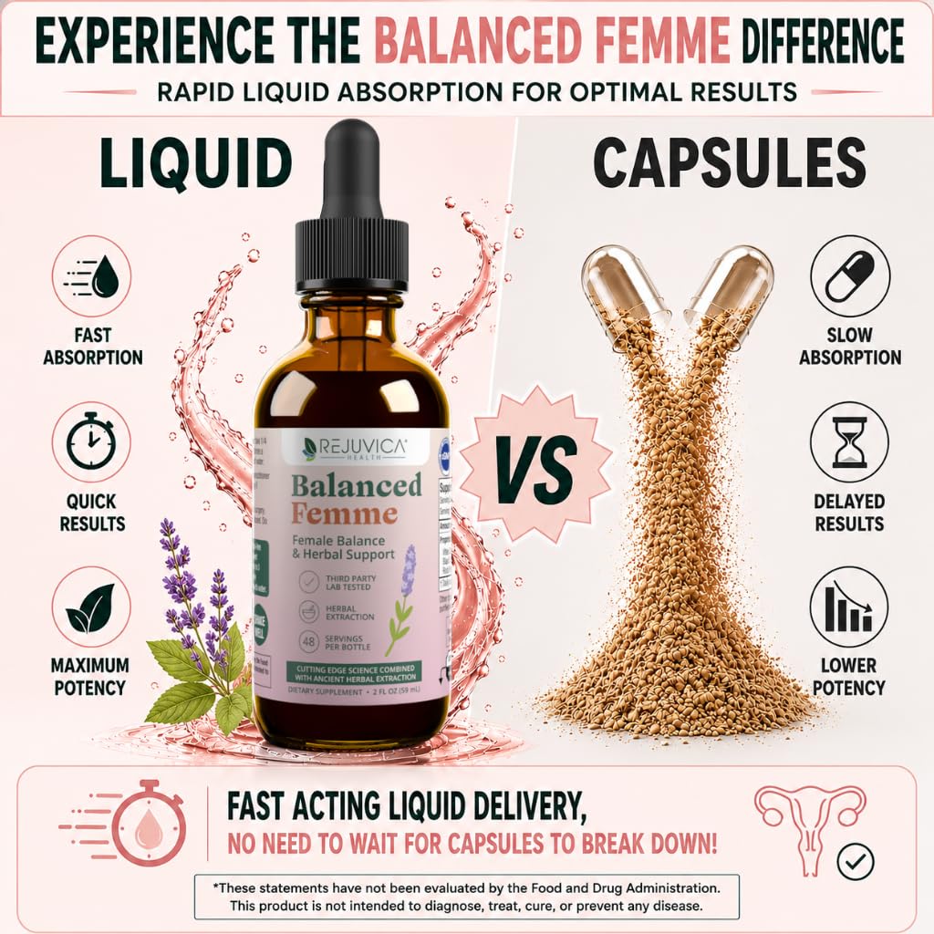 Rejuvica Health Balanced Femme avec des herbes fraîches en arrière-plan