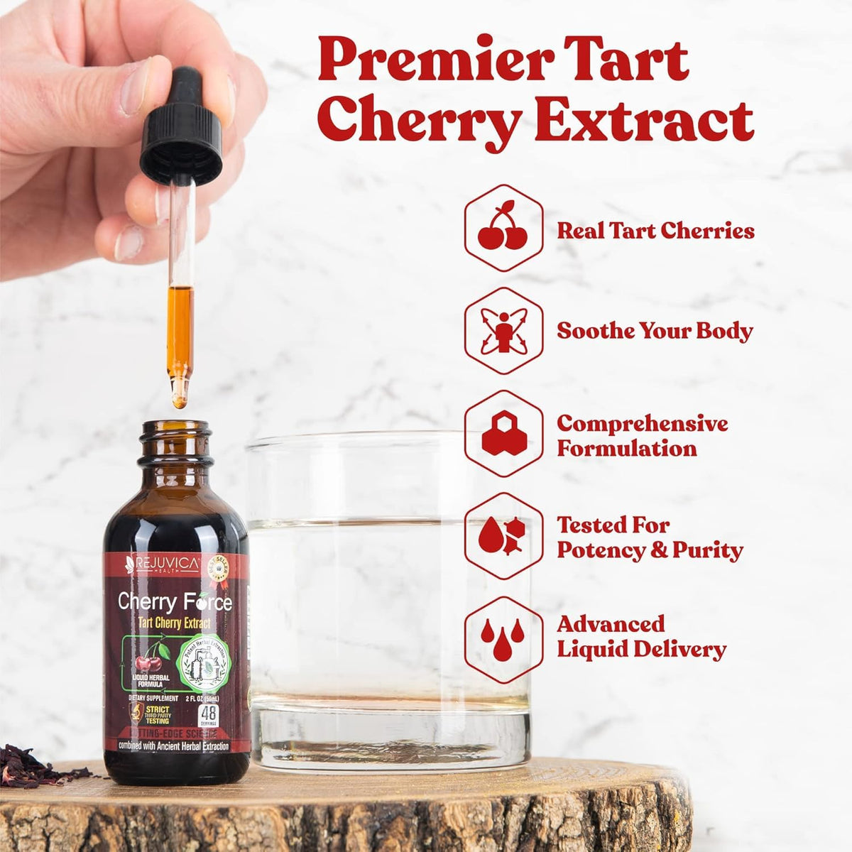 Rejuvica Health Cherry Force avec compte-gouttes