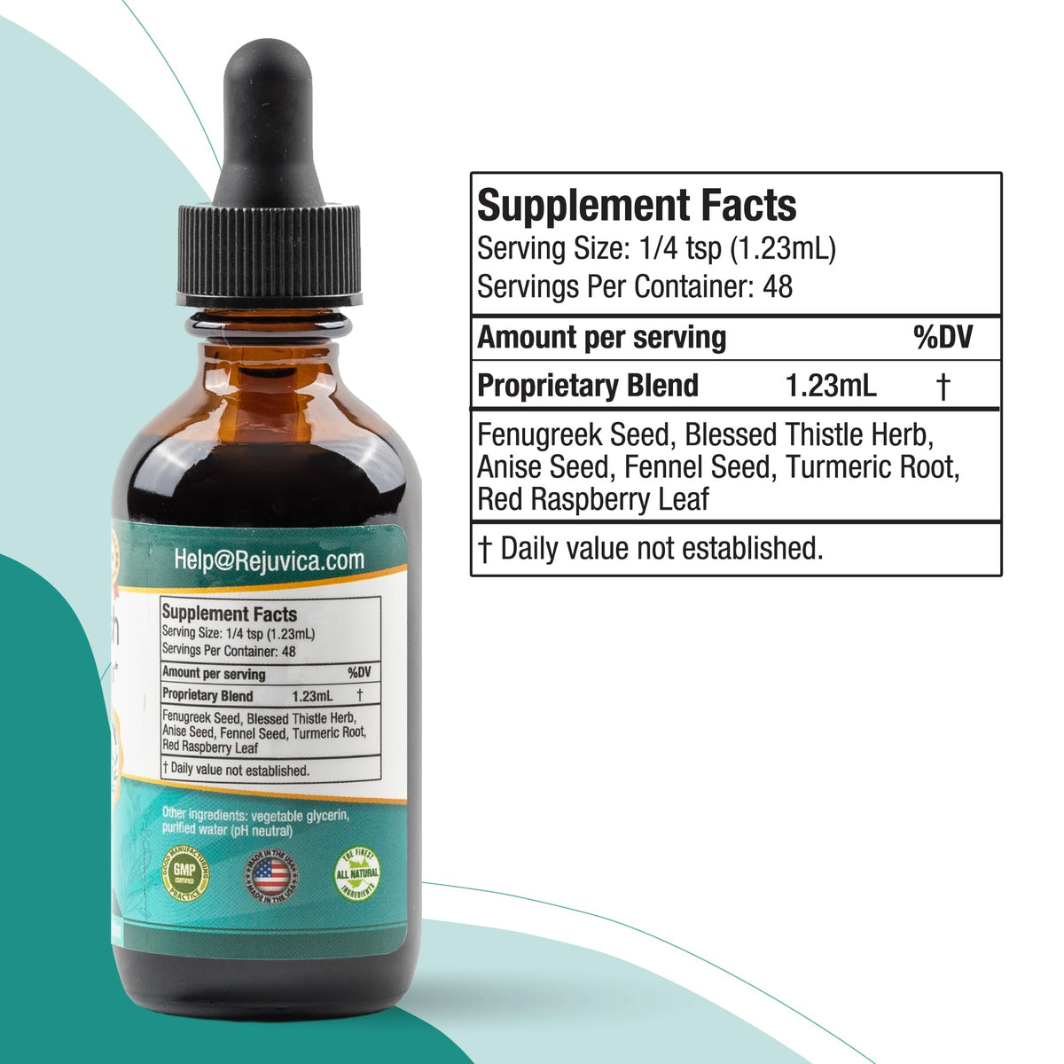 Rejuvica Health NatalNourish 141g bouteille avec nature en arrière-plan