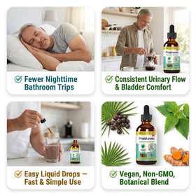 Rejuvica Health Prostavec ingrédients naturels sur fond blanc