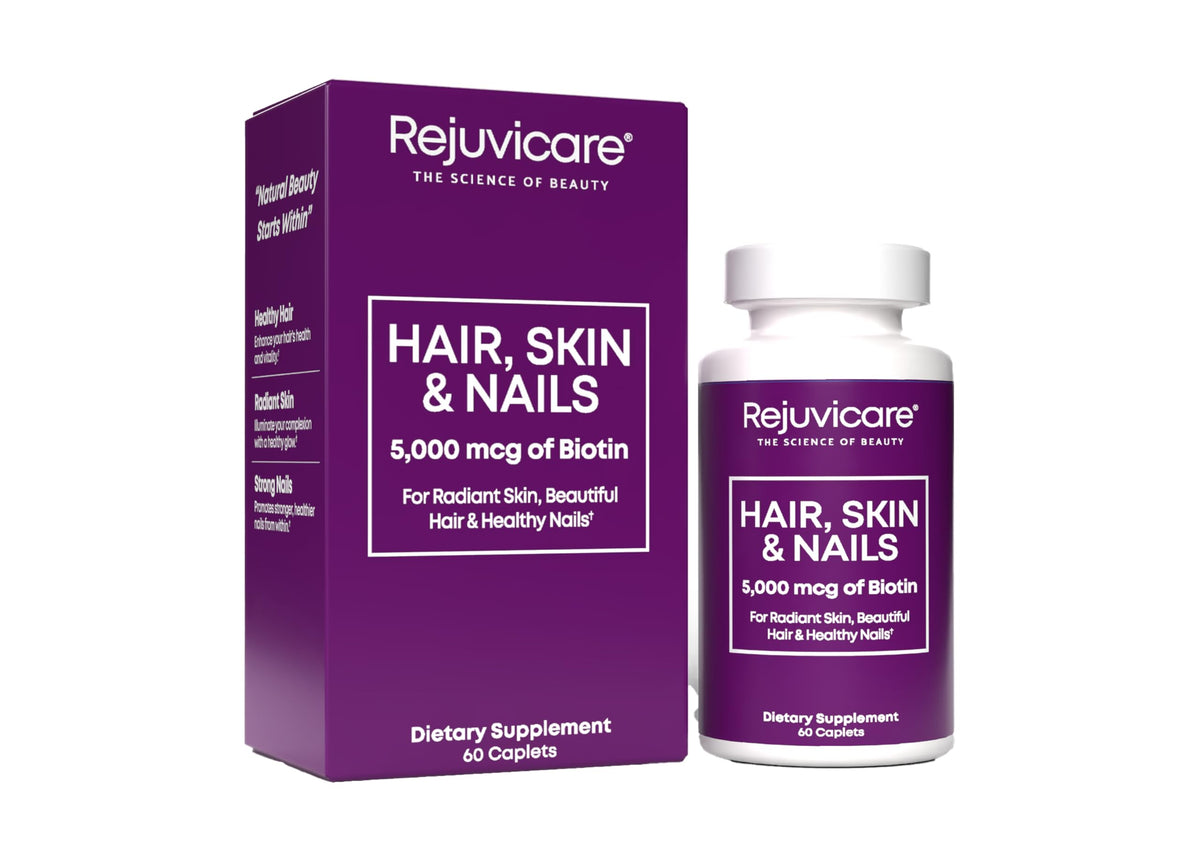 Rejuvicare Cheveux, Peau & Ongles 5000 mcg Biotine avant de l'ouvrir