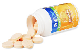 ReliOn Tablettes de Glucose Saveur Orange - 50 Comprimés, vue de côté