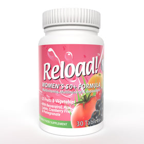 Reload! Multivitamines Femmes 50+ boîte avant avec 30 comprimés